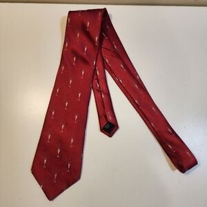 Classic Red Silk Champagne Glass Tie